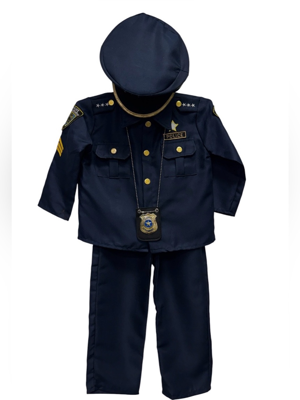 Spooktacular Kids Navy Police Officer Costume with Badge Small
